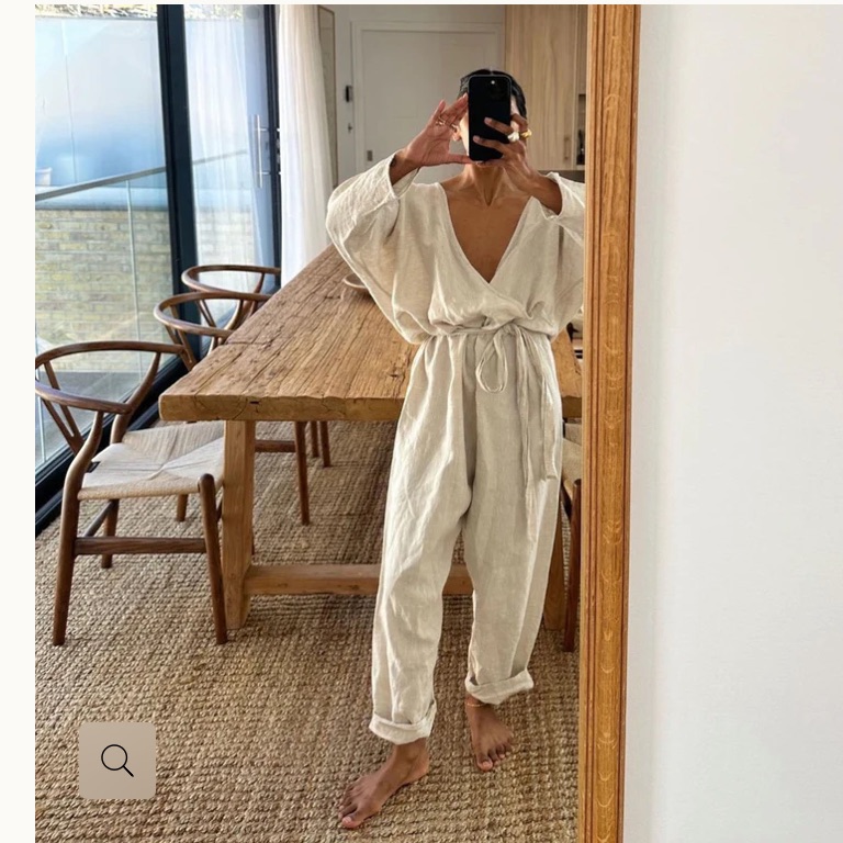 Any And Co - Ad Linen Jumpsuit In Natural